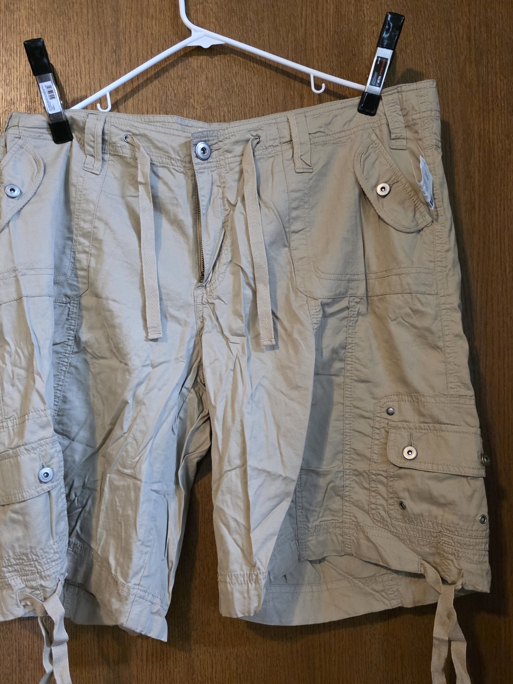 Fashion Bug Womens Tan Cargo Shorts with Drawstring Waist